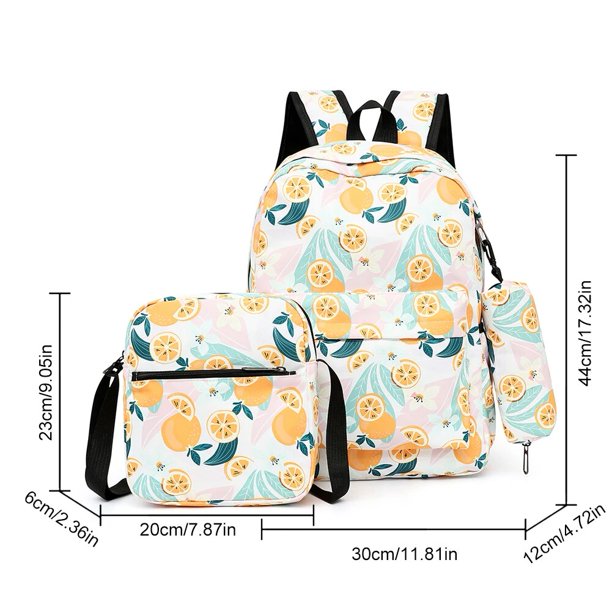 3Pcs School Bag Backpack Set for Teenage Girls Children Elementary Middle Kids Waterproof Bookbag with Lunch Bag Pencil Case New