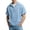 Light Blue, variant on Short Sleeve Hoodies for Men Summer Fall Loose Casual Waffle Knit Hooded Sweatshirt with Pockets Quarter Zip Pullover