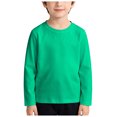 thumbnail image 3 of Ulanda Girls Long Sleeve T Shirts Toddler Kids Basic Crew Neck Tees Cotton Layering Tops (Green, 6-7 Years), 3 of 9
