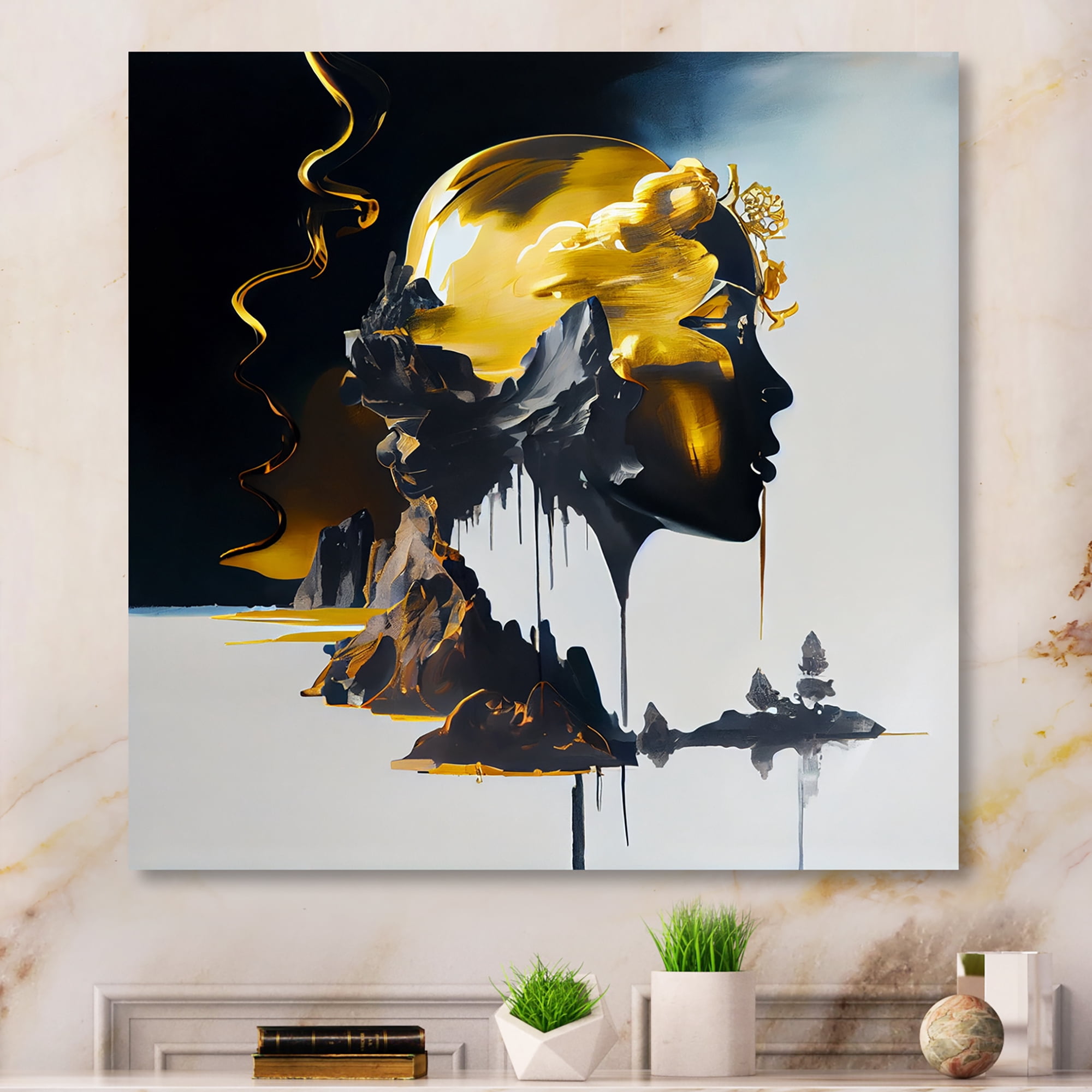 Designart Double Explosure Of Man Dream II Canvas Wall Art