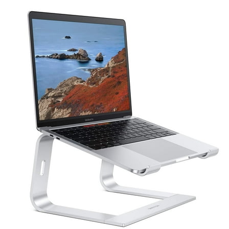 OMOTON Portable Laptop Stand Aluminum Ergonomic Detachable Laptop Holder for Desk Compatible with MacBook Air/Pro, Dell, HP (11-16 inch), Silver