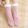 thumbnail image 2 of Audhol Fuzzy Socks for Women Women Floor Socks Adult Snow Socks Sleep Socks Carpet Socks Autumn and Winter Home Warm Thickened Plush Slippers Socks Slipper Socks for Women Red One Size, 2 of 5