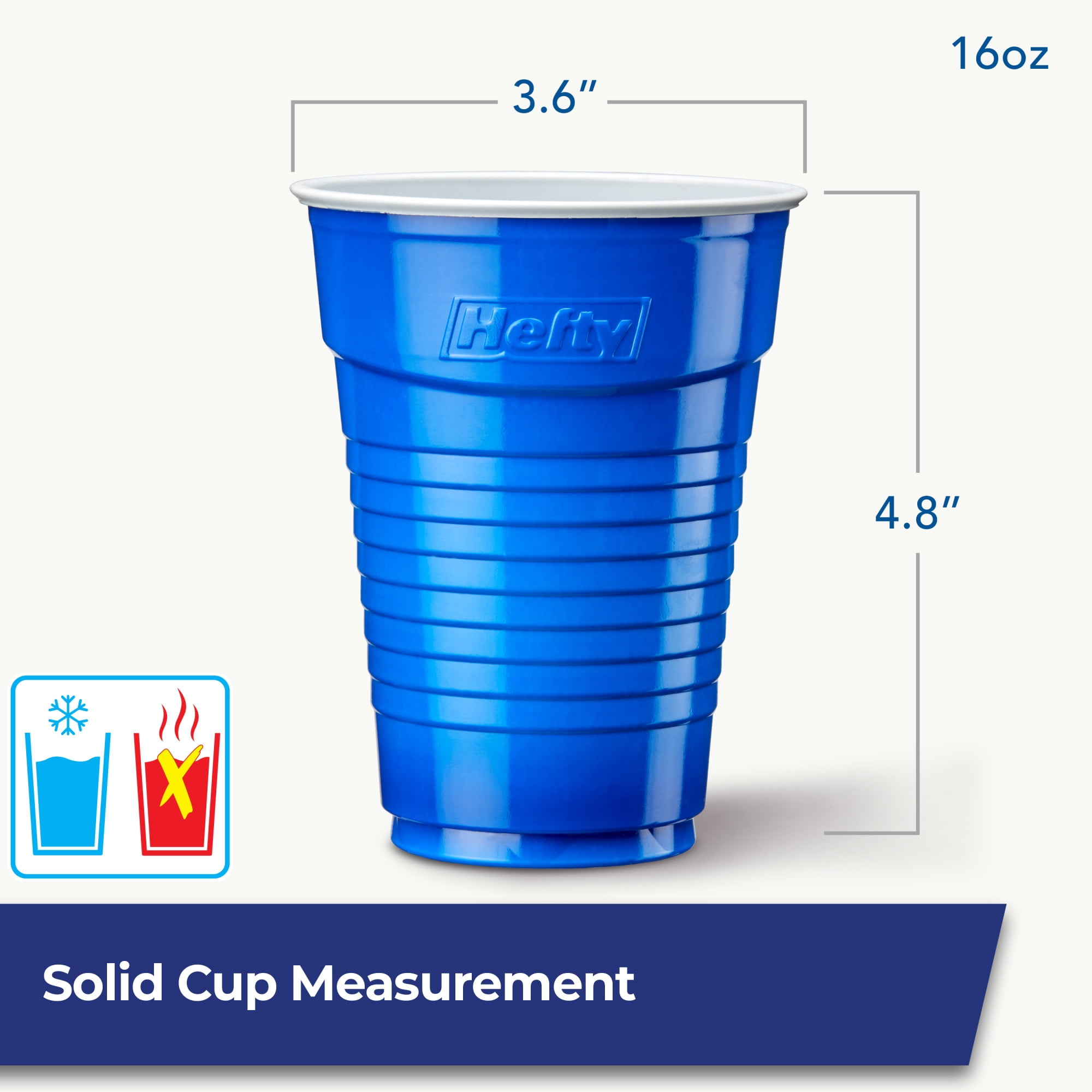 Hefty Party On Disposable Plastic Party Cups, Patriotic Assorted Colors and Festive Print, 16 oz. & 18oz., 80 Count