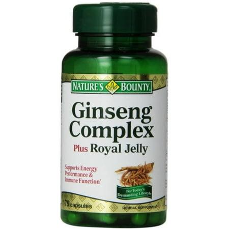 Nature's Bounty Ginseng Complex plus gelée royale Capsules 75 ch (pack de 2)