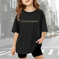 thumbnail image 7 of Lumtrix Girls' Letter Graphic Tees Short Sleeve Crewneck Oversized T Shirts Summer Clothes for Girls 2-14 Y Black 120, 7 of 7