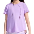 thumbnail image 4 of Virmaxy (4-16Years) Girls Baby Fashion Sports Shirt Summer Loose Breathable T-shirt Kids Baby Back Gradient Pullover Shirt Short Sleeve Top Purple 120, 4 of 4