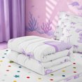 thumbnail image 5 of meiyoeat Girls Personalized Monogram T Zipper Twin Comforter Sets with Fitted Sheet and 2 Pillowcases,Cute Bowknot Initial Art Zipper Bedding Set For Girl,Reversible,4 Pieces, 5 of 7