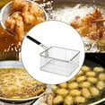 thumbnail image 1 of Cesta para freír, cesta para freír, cesta de malla, colador resistente, cesta para freidora, cestas de presentación de alimentos para barbacoa, , estilo E Macarena Cesta para freír, 1 of 8