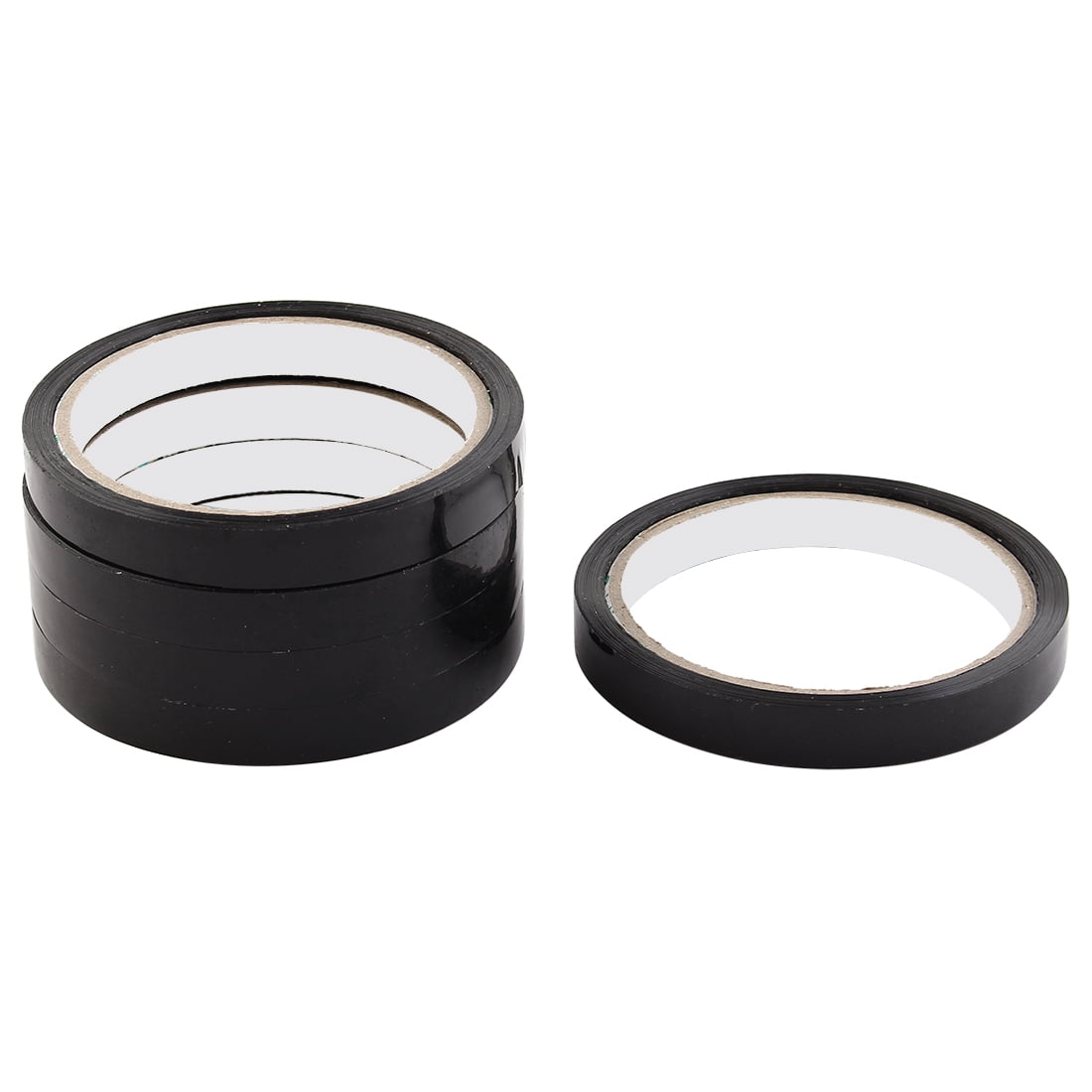 Supermarket PVC Vagetable Bag Neck Sealing Adhesive Tape Black 1.2cm Width 5pcs