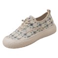 thumbnail image 2 of Willtoo Women Platform Canvas Shoes Elastic Lace‑Up Casual Non Slip Walking Shoes Lightweight Non‑Slip Thick‑Sole Sneakers, 2 of 5