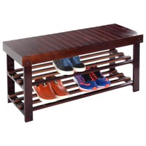 Costway 36 Solid Wood Shoe Bench Storage Racks Seat Organizer
