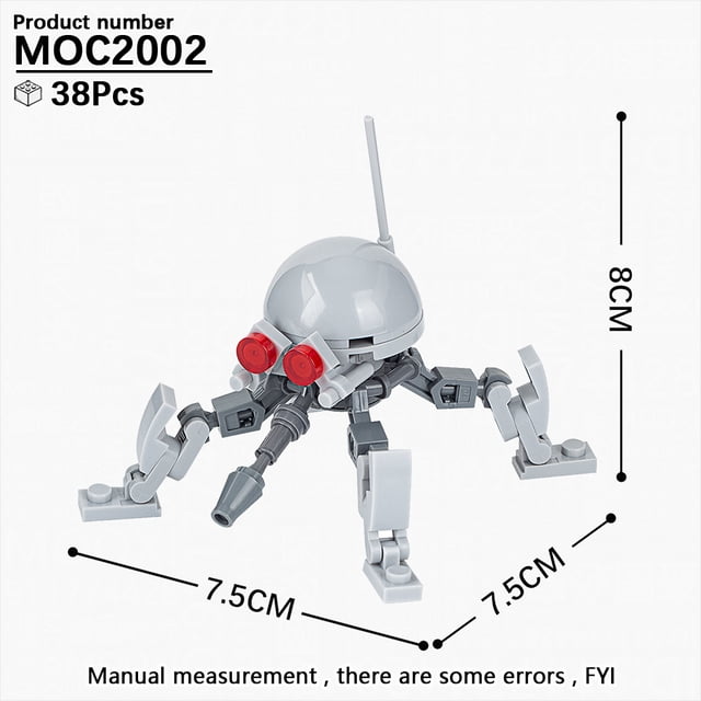 MOOXI Most Complete Space Wars Droid Spider Bot Sentry Adult Building Block Set MOC Brick Model Kit DIY Diorama Toy For Boy Gift,MOC2002