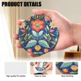 thumbnail image 4 of PU Leather Coasters for Drinks Bar Beer,Set of 6 with Holder,Round Housewarming Gift,Beautiful Colorful Folk Art Floral Pattern On Dark Blue Background, 4 of 4