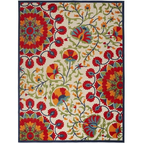 HomeRoots  9 x 12 ft. Toile Non Skid Indoor & Outdoor Rectangle Area Rug - Red