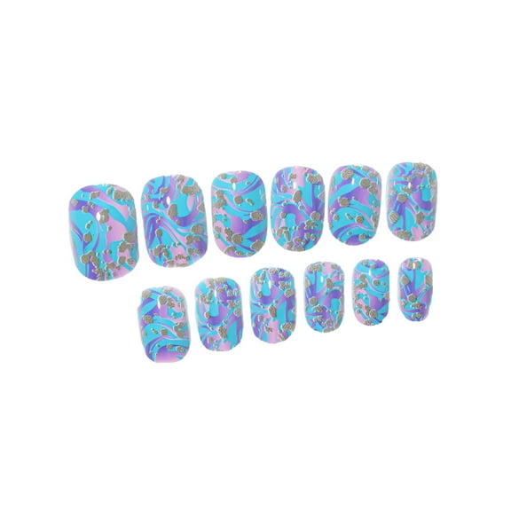 RAGUPEL Press on Nails, Colorful Kid Nail Stickers Full Nail Wraps for Kids Self Adhesive Nail Strips for Nail Art Decoration Fun, False Nail Tips Art Kits