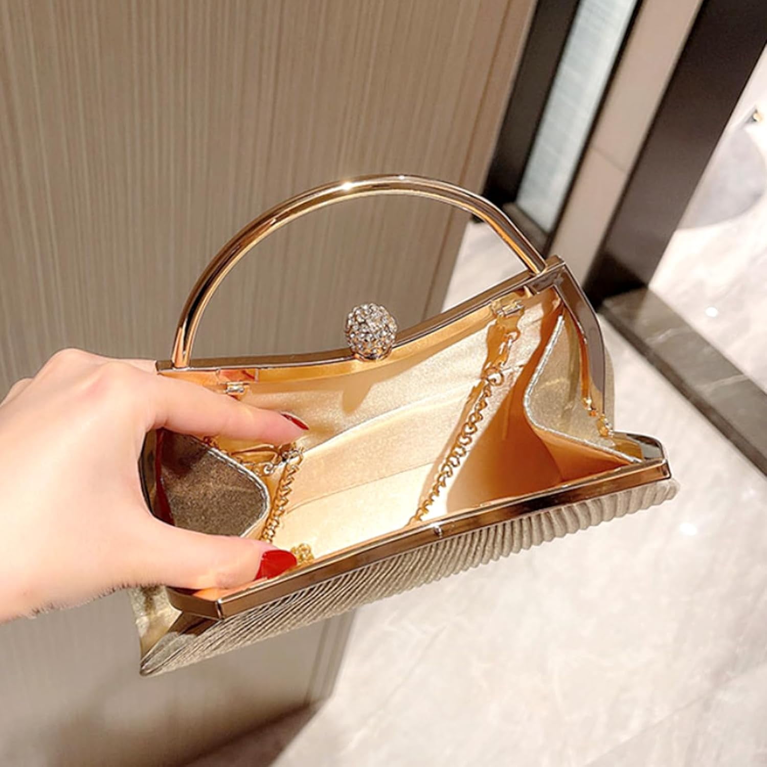 Clutch Purses for Women Evening Bags Party Clutches Handbag With Detachable Chain Strap for Cocktail Party Wedding