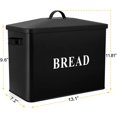 thumbnail image 2 of Extra Large Bread Box with Lid, Metal Bread Storage Container for Farmhouse Kitchen Counterto, 13.1” X 11.81” X 7.2” Inches for Holding 2+ Loaves, Indoor & Outdoor Use, Black, 2 of 7