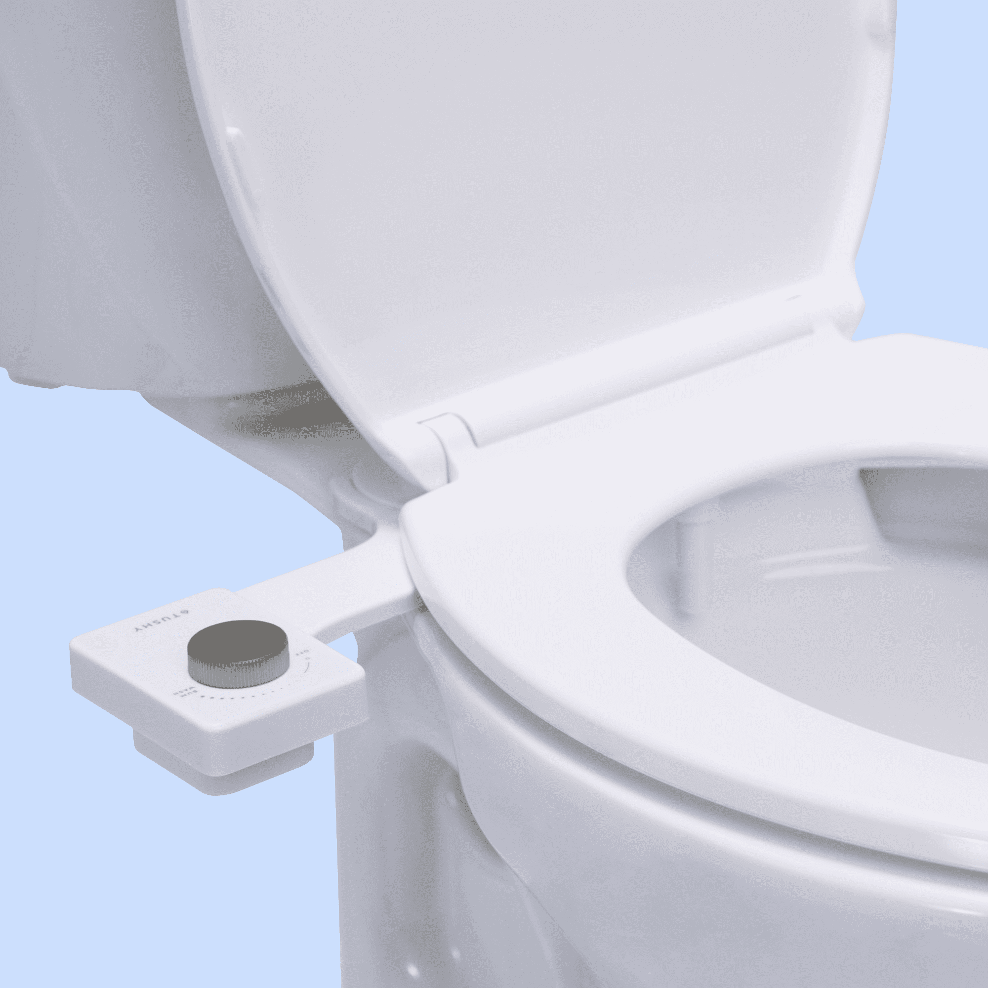 TUSHY Fresh Ultra Slim Toilet Seat Bidet Attachment, Self-Cleaning, Universal Size, Easy Installation, White Champagne