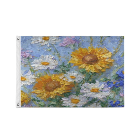 24x36 inch Garden Hanging Flag Square Double Sided Flag Garden Garage nd Patio Decorative Flag Sunflowers and Daisies