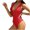 Red, variant on Clearance Swimsuits One Piece Women Front Criss Cross Swimsuit Deep V Neck Bathing Suits Backless Solid Color Swimsuit