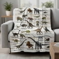 thumbnail image 2 of Dinosaurs Blanket Soft Cozy Warm Twin Blanket for Bed, Plush Fuzzy Flannel Fleece Blankets for Sofa, Natural Primitive Wild Animals Wood Grain Throw Blankets for Couch, Gifts for Men, 60"x80", 2 of 9