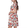 thumbnail image 2 of Balery Roosters Vestidos sueltos de manga corta para mujer, vestidos de verano 2025, vestidos casuales de corte A con vuelo., 2 of 6