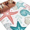 thumbnail image 2 of Red Teal Starfish Coastal Area Rug 5x8 FT, Non Slip Bedroom Throw Carpet, Summer Beach Nautical Coral Sea Washable Soft Floor Carpet Non-Shedding Rug for Living Room Nursery Dorm Office, 2 of 9