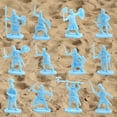 thumbnail image 4 of JWQFBC 2Pcs Plastic Medieval Knight Soldier Toys Action Figure Army Infantry Swordman Light Blue, 4 of 7