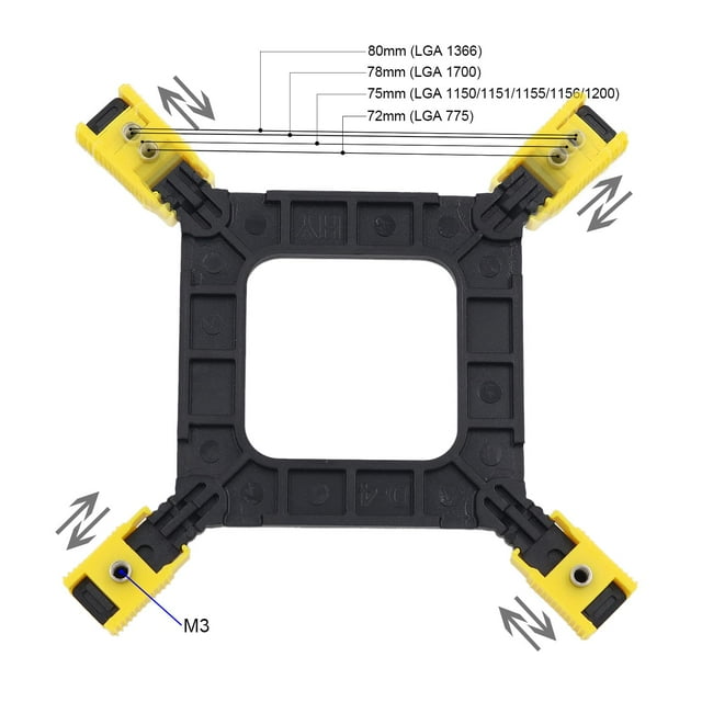 Adjustable Motherboard Backplate CPU Heatsink Mounting Base Radiator Holder Backplate for Intel LGA 775 1150 1155 1156 1200 1366