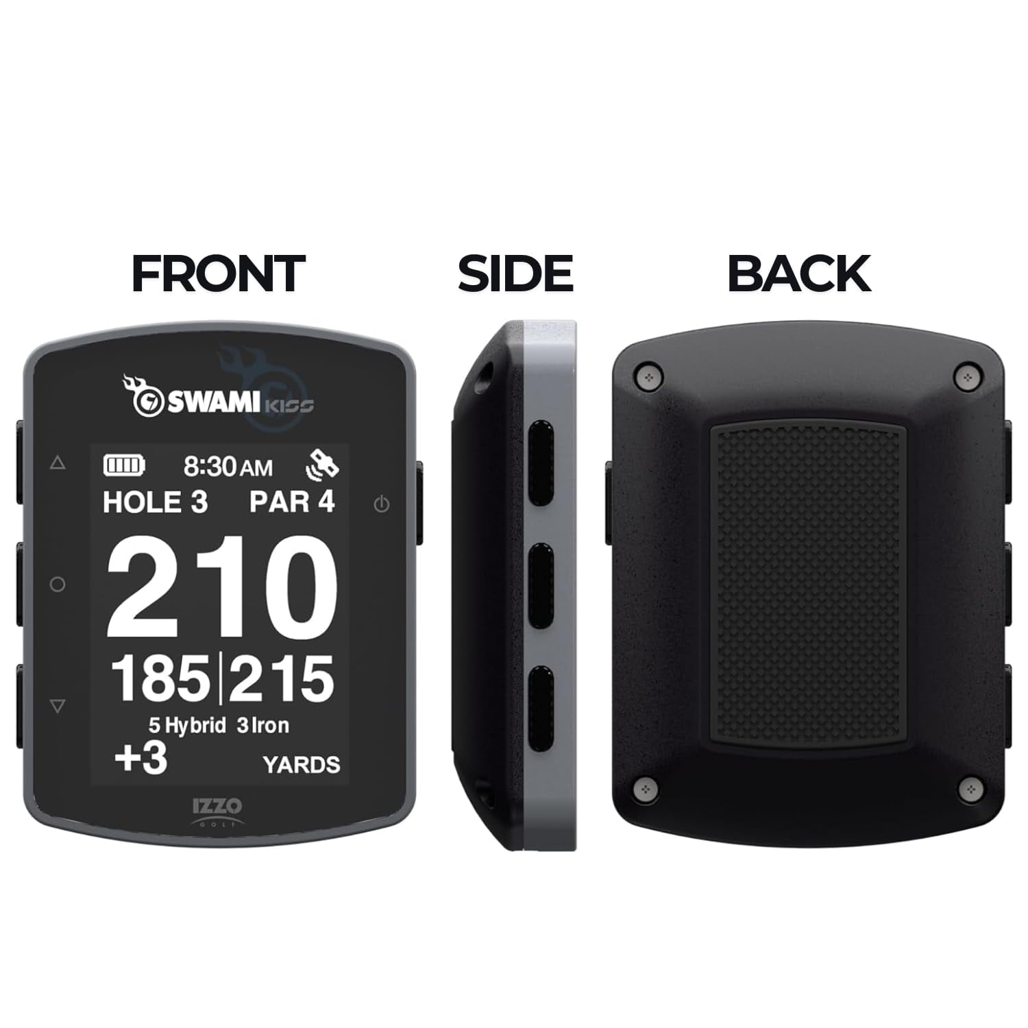Izzo Golf Swami KISS 2.0 Golf GPS Rangefinder - Grey, Ultra-Compact w/ Magnetic Cart Mount