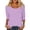 a-Light Purple3813, variant on VNKIDY Women's T-Shirt Solid Color Three Quarter Sleeve Tees Lightweight Scoop Neck Loose Fit Casual Basic Top For Daily Layering Wear Trendy Top