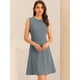 thumbnail image 2 of Vestido de trabajo para mujer Color sólido Sin mangas A-line Flare Vestidos Gris XS, 2 of 6