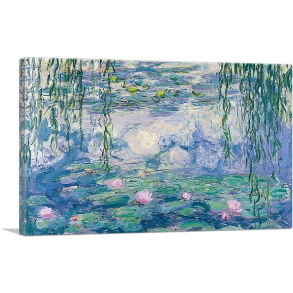 ARTCANVAS Waterlilies 1916-1919 Canvas Art Print by Claude Monet - Size: 26" x 18" (0.75" Deep)