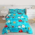 thumbnail image 2 of Homewish Cute Santa Claus Bedding Comforter Set,Happy Christmas Twin Comforter Sets,Snowman Gingerbread Man Pattern Bedding Set For Girl,Microfiber Bedroom Decor Reversible,2-Piece, 2 of 8