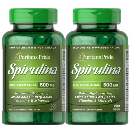 Puritan s Pride Spirulina 500 mg (2 PACK)