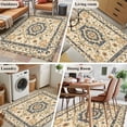 thumbnail image 5 of 3'x5' Area Rugs, Yellow Blue Boho Indoor Outdoor Area Rug for Living Room Bedroom, Rustic Southwestern Ethnic Geometric Washable Bathroom Rugs Kitchen Floor Carpet Mats Home Decor Aesthetic, 5 of 8