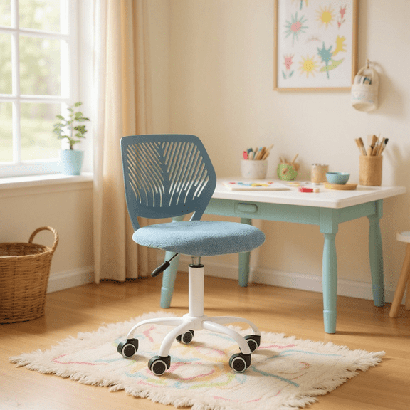 Homy Casa Creative Drawing Stool Ergonomic Adjustable Desk Chair with Swivel Casters and Breathable Backrest for Home Studio Art Room and Study Area
