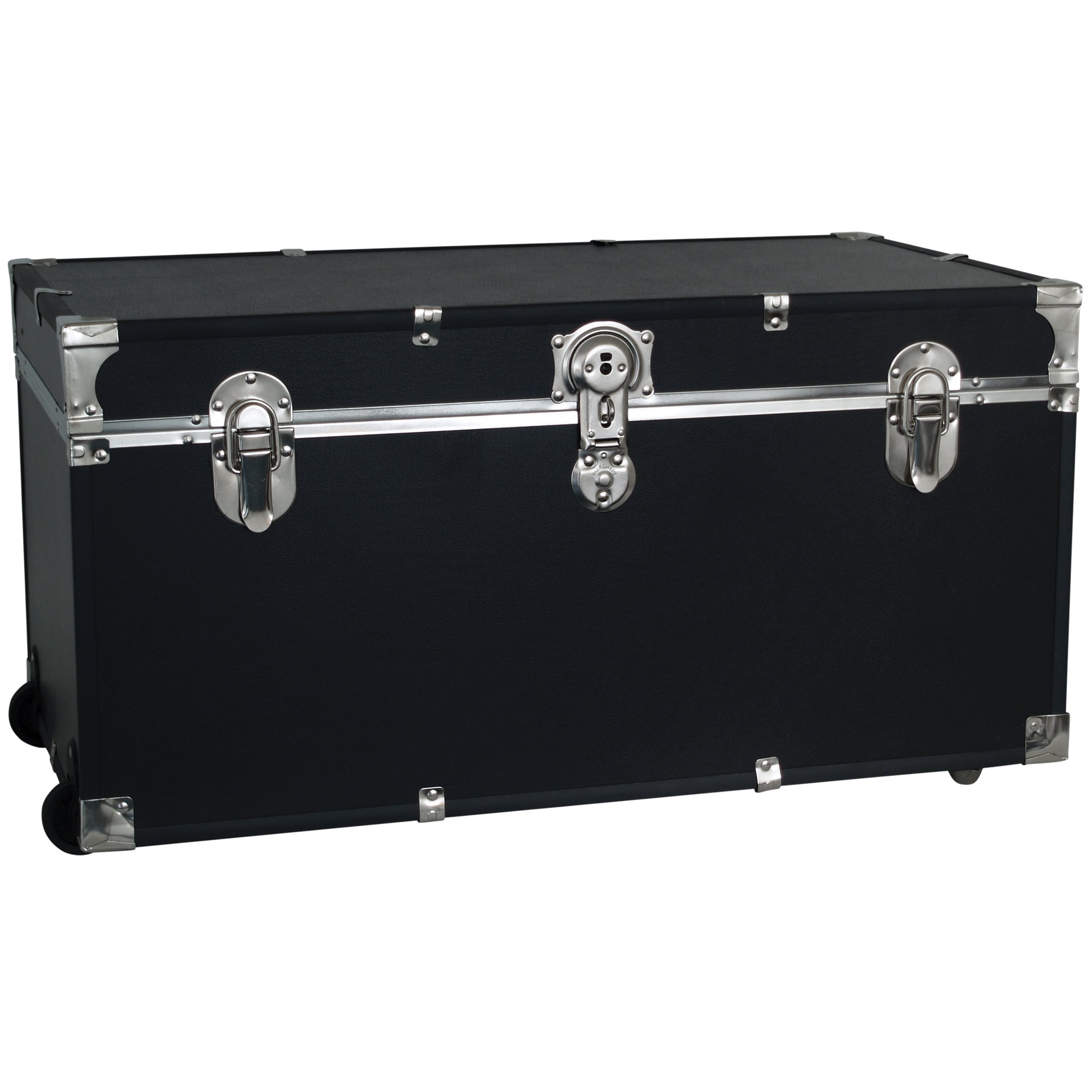 Seward Trunk Traveler 31 in. Locking Trunk with Wheels Black
