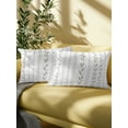 thumbnail image 5 of Outdoor Pillows Waterproof, Spring Botanical Bedding Throw Pillows with Insert for Couch Sofa Bed, Modern Simple Floral Stripes Sage Green 12x20 Inch Pillowcases Decorative Patio Pillow Set of 1, 5 of 8