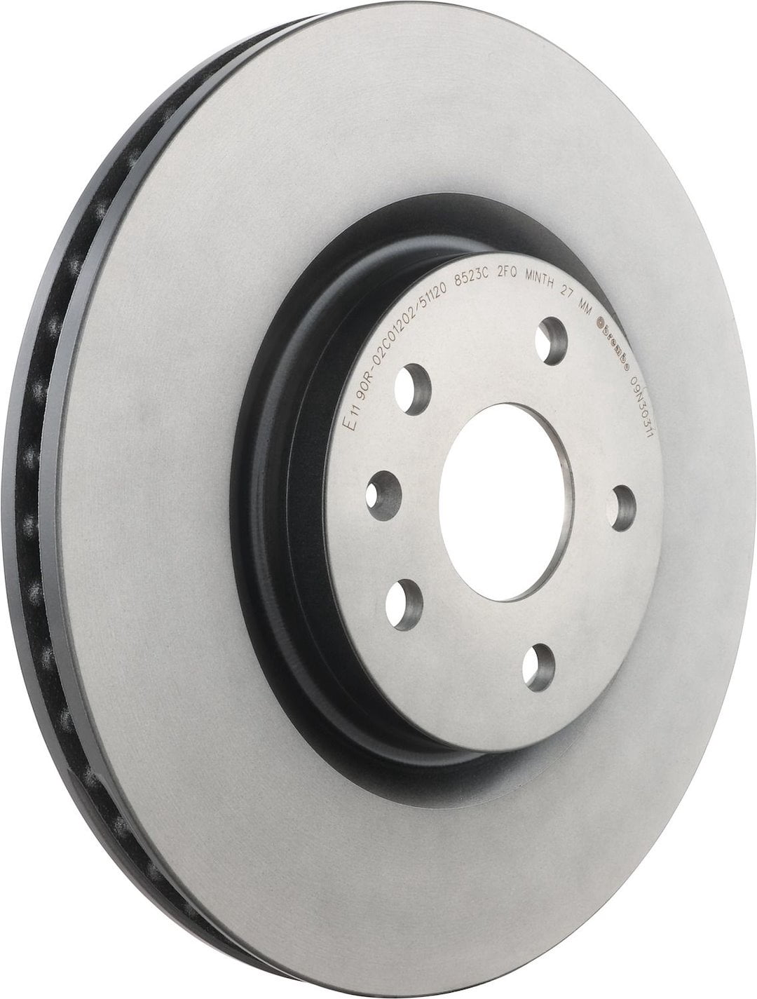 Brembo 09N30311C02; Brake Rotor; Vented; One Piece Design; Wheel Bolt Pattern 5 x 120 Millimeter; Gray Cast Iron; Single