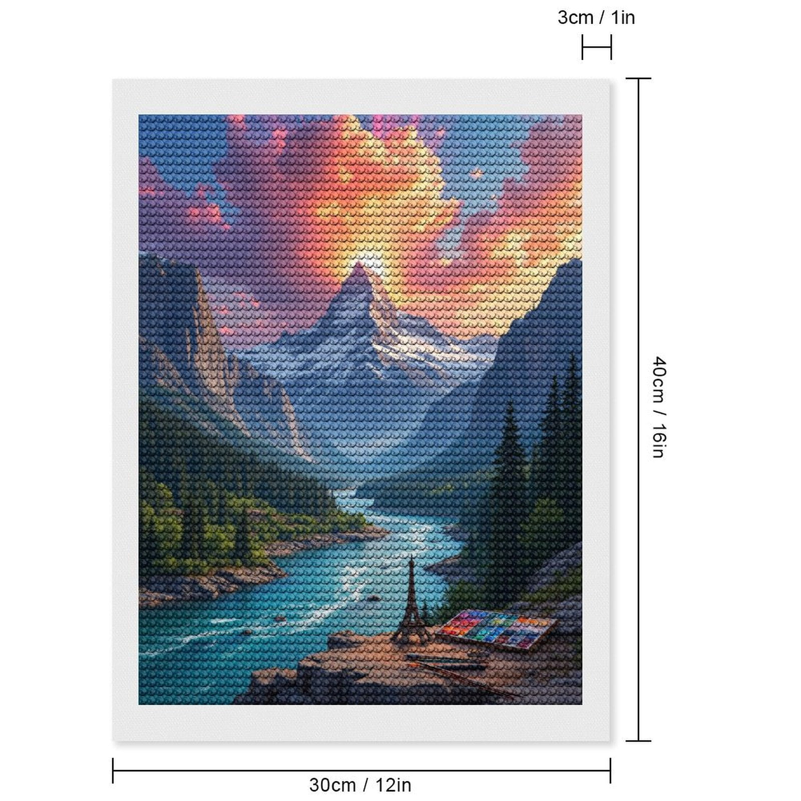 Diamond Art Kits for Adults - Mountain Sunrise Artistic Canvas 5d Diamond Painting for Adults, Diamond Art for Adults Beginners, Frameless Diamond Painting Kits for Adults for Home Wall Decor
