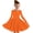 Orange 02, variant on Meresysid Toddler Kids Girls Long Sleeve Stretchy Dress A Line Twirly Skater School Recital Dress Orange