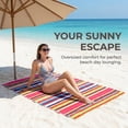 thumbnail image 4 of Unique Bargains Colorful Striped Super Absorbent Beach Towel Multicolor 71" x 35", 4 of 7