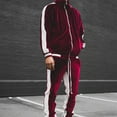 thumbnail image 2 of Brnmxoke Men Velour Tracksuit - Men's Velvet Sweatsuit 2 Pieces Full Zip Sweatshirts Jogging Suits Pants Fitness Tracksuit Set with Pockets Red,M, 2 of 7
