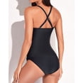 thumbnail image 6 of Inadays Womens Tankini Swimsuit Tummy Control Bathing Suits High Waisted Tankini Tops with Bottoms 2 Piece Swimsuits, Pink Black, 2XL, 6 of 7