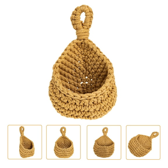 FENGGUIQU Brown Wall Basket for Kitchen Storage Multi-Purpose Wire Basket for Fruits and Essentials