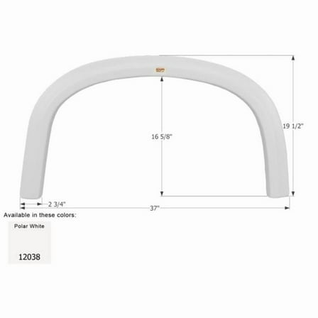 Icon  Four Winds Single RV Fender Skirt, Polar White