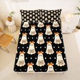 thumbnail image 5 of Manfei Cute Halloween Ghost Bed Sheets,Geometric Polkadot Full Size Sheets,4 Pieces,1 Flat Sheet,1 Fitted Sheet and 2 Pillowcases, 5 of 6