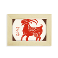 thumbnail image 1 of Arte de Pintura de madera Año de ovejas China Zodiaco Rojo 5x7 pulgadas marco de foto Unbranded, 1 of 4