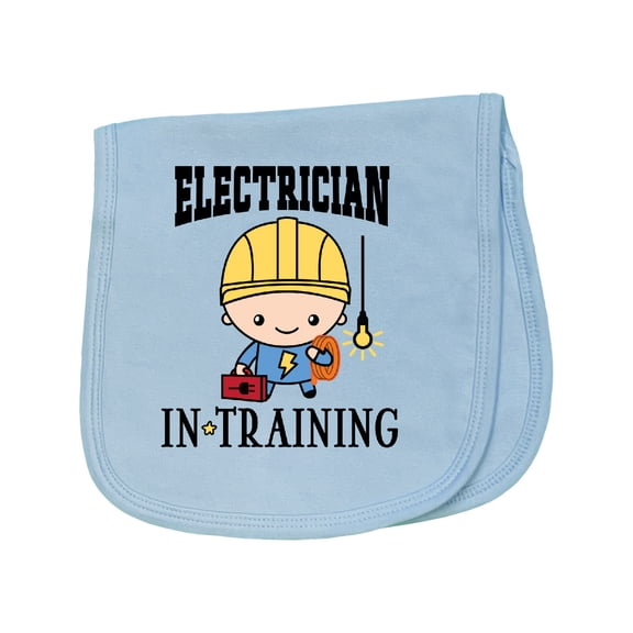 Inktastic Future Electrician in Training Baby Burp Cloth